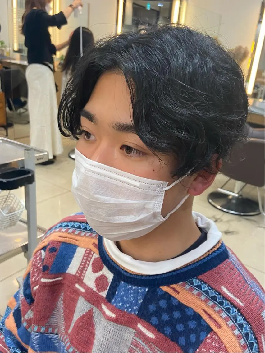 ショート パーマ メンズ メンズパーマ スパイラルパーマ 髪質改善・ボブ・ ショート 丸毛一輝のヘアスタイル