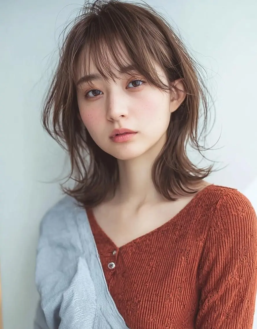 セミロング カラー デザインカラー✨ 透明感カラー菊地真保のヘアスタイル
