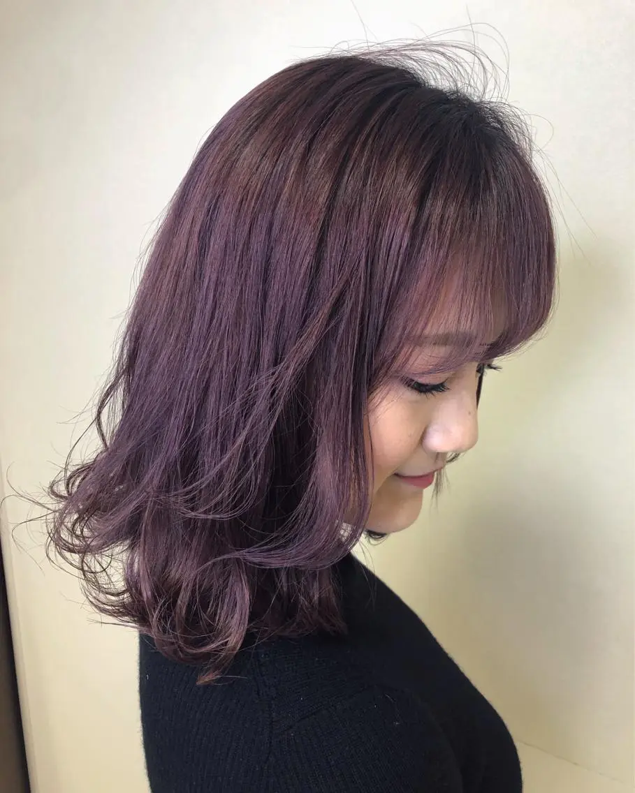 セミロング カラー ヘアアレンジ パープルカラー enurk店 🍋 M I K U  *のその他イメージ