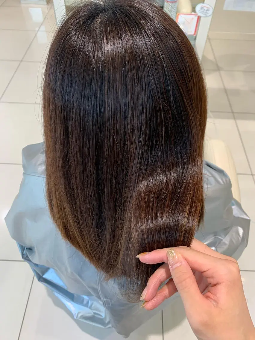 セミロング 髪質改善 トリートメント 🪿透明感/艶カラー ﾜﾀﾅﾍﾞｱｵｲのヘアスタイル
