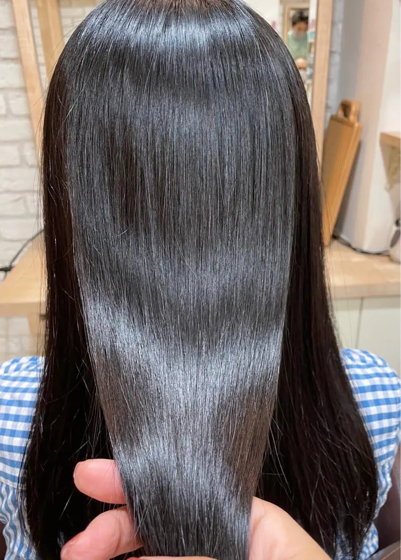 ロング 髪質改善 カット 縮毛矯正 トリートメント 清水 有実子のヘアスタイル