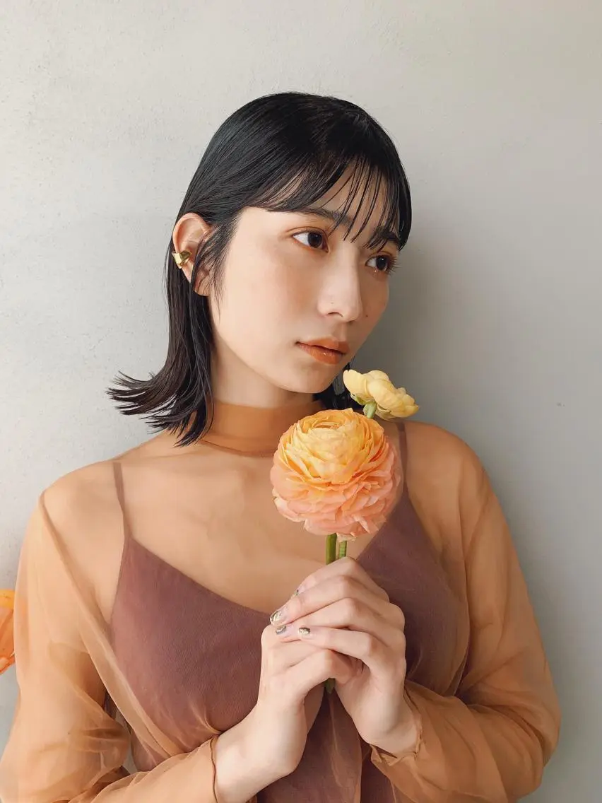 セミロング カラー ボブパーマコテ巻き風 パーマNo1深江秀平のヘアスタイル