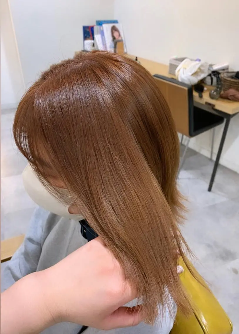 ミディアム カラー ベージュカラー カット ヘアカラー ピンクカラー/ mana🎀のヘアスタイル