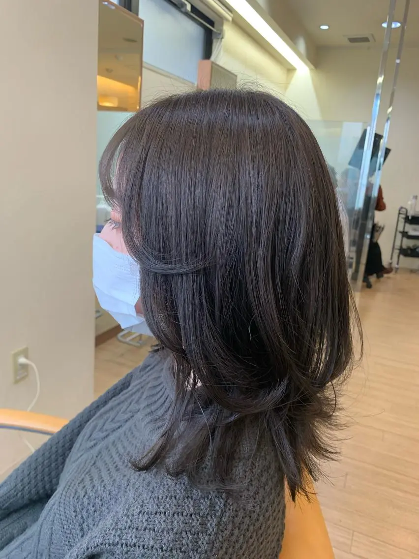 ミディアム カラー アッシュ ベージュカラー 板倉 花連 💌リピーター様へ↓のヘアスタイル