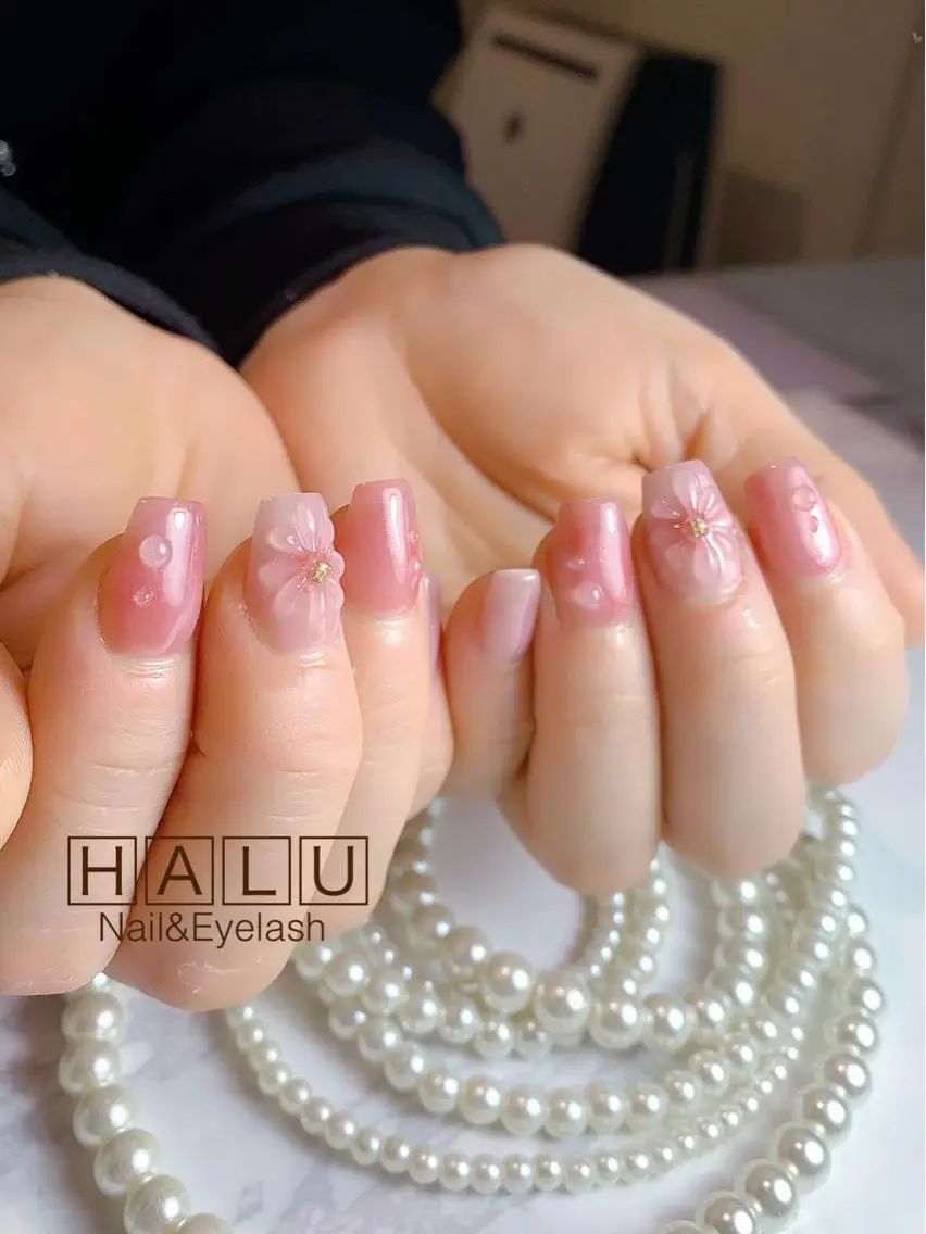 ネイル フラワーネイル ぷっくりネイル HALU ハルのネイルデザイン
