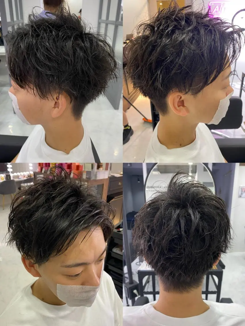 ショート カラー パーマ ヘアアレンジ メンズ カット 🔥メンズパーマ 特化 渡辺一翔のヘアスタイル