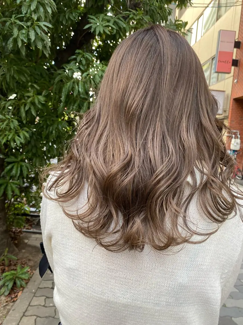 ロング カラー パーマ ヘアカラー トリートメント Libelle hair salonのヘアスタイル