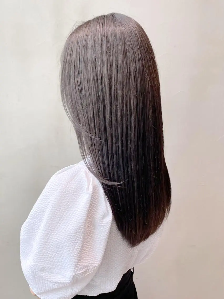 セミロング カラー パーマ ヘアアレンジ グレージュ ラベンダーカラー ラベンダーグレージュ ラベンダーグレー ITbyALBUM 中野店のヘアスタイル