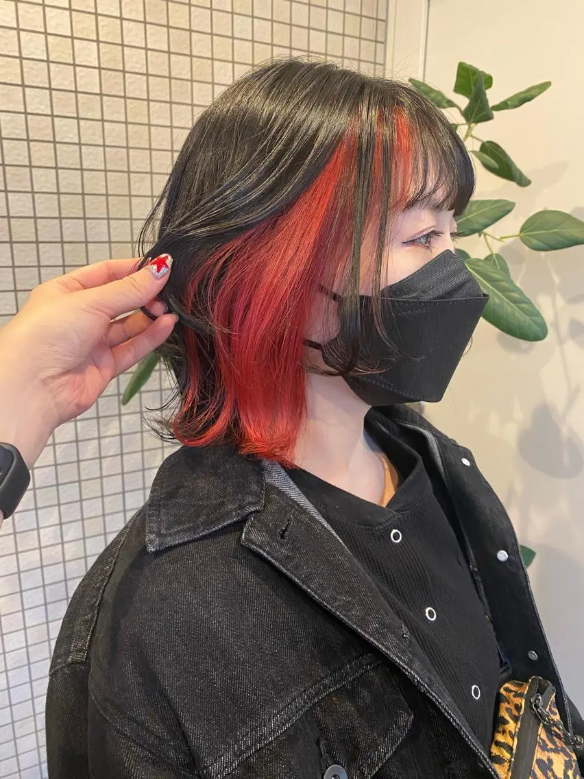 ミディアム カラー ヘアアレンジ レッドカラー 🎀暖色カラー🎀 おかだみほのヘアスタイル