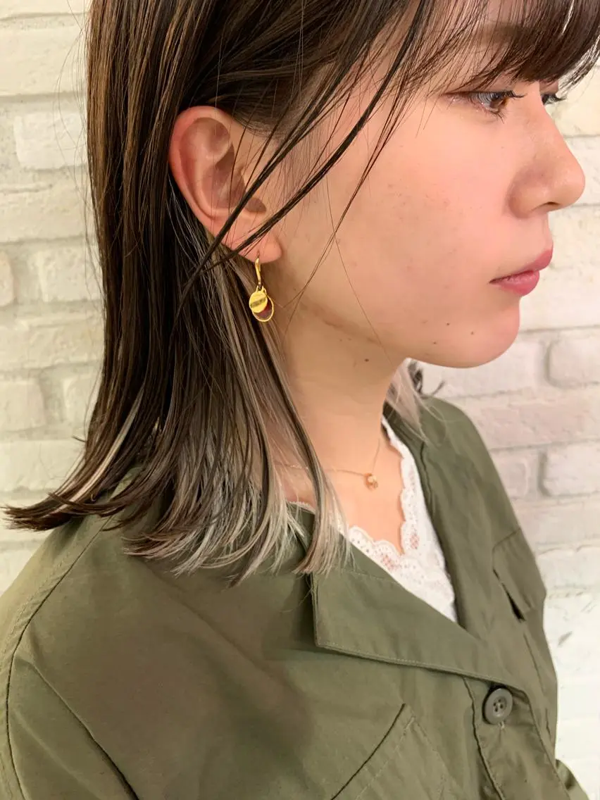 セミロング カラー パーマ ヘアアレンジ マツエク・マツパ レイヤー&カラー 人気美容師倉崎涼のヘアスタイル