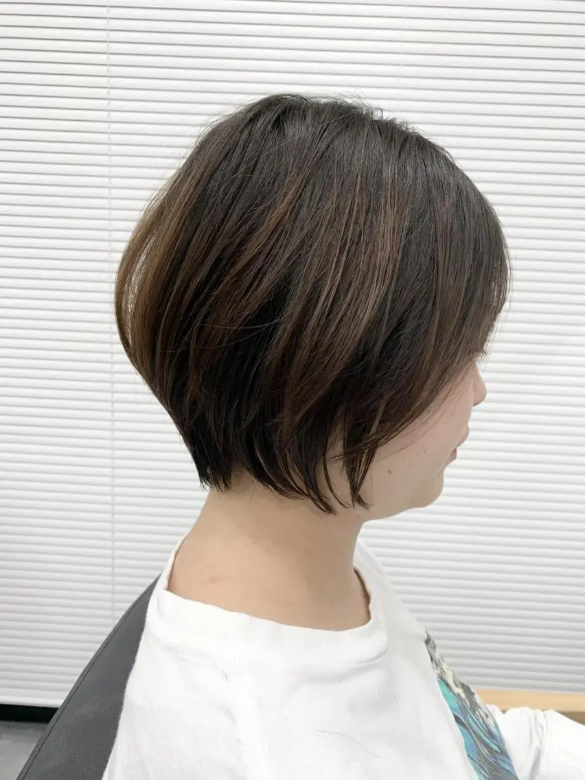 ショート 藤田真凜/ボブ/ショ ート/艶カラー🩶のヘアスタイル