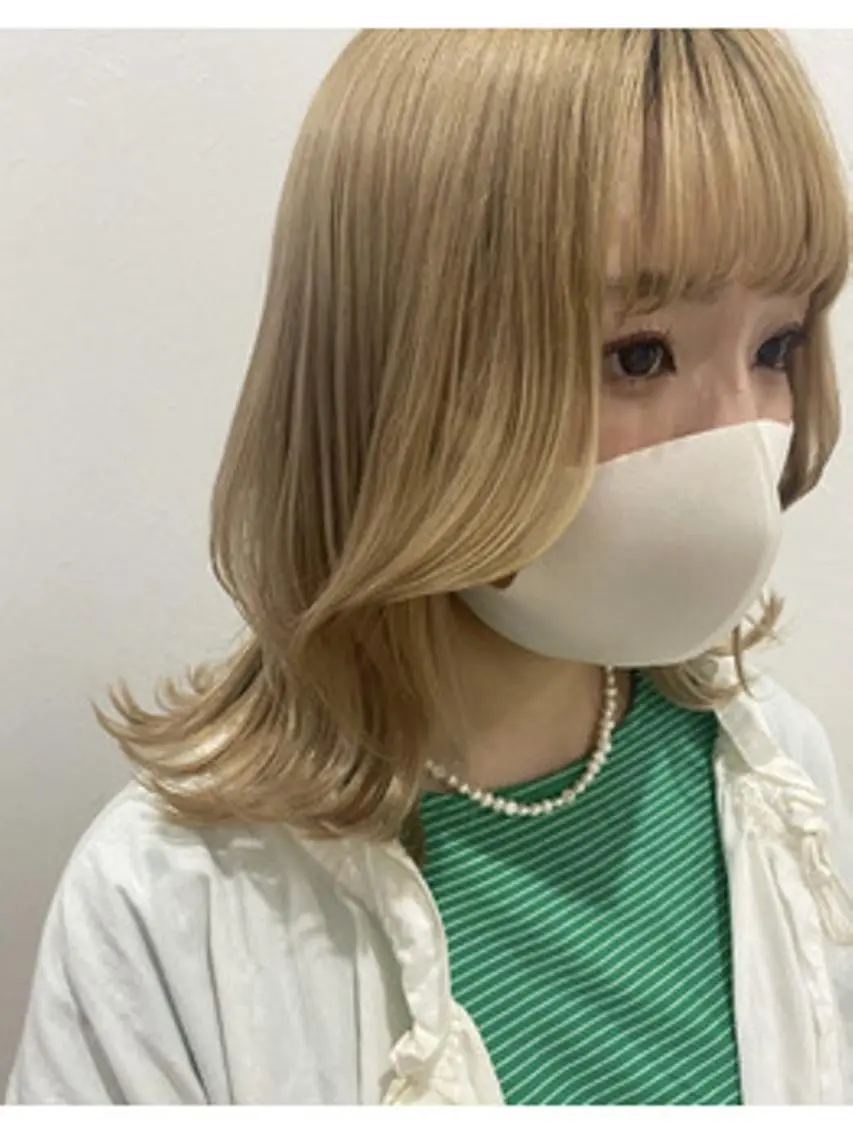 セミロング カラー パーマ ヘアアレンジ セミロングパーマ アディクシーカラー ブリーチ ケアカラー 透明感カラー ヘアケア特化型サロン newi 梅田のヘアスタイル