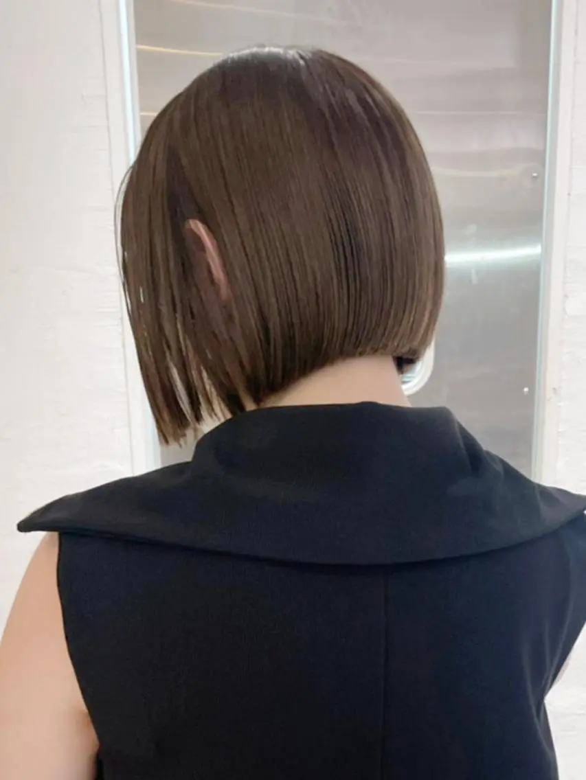 ミディアム パーマ カラー ヘアアレンジ ブラウンカラー ボブ カット ヘアカラー トリートメント ITbyALBUM 松戸のヘアスタイル