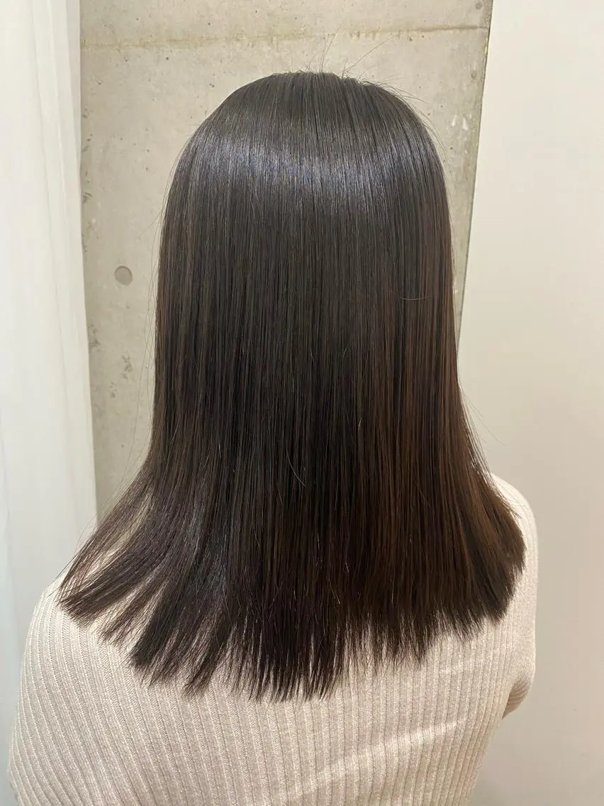 ミディアム パーマ 髪質改善 ストレートパーマ カット 縮毛矯正 トリートメント 田中 アキオのヘアスタイル