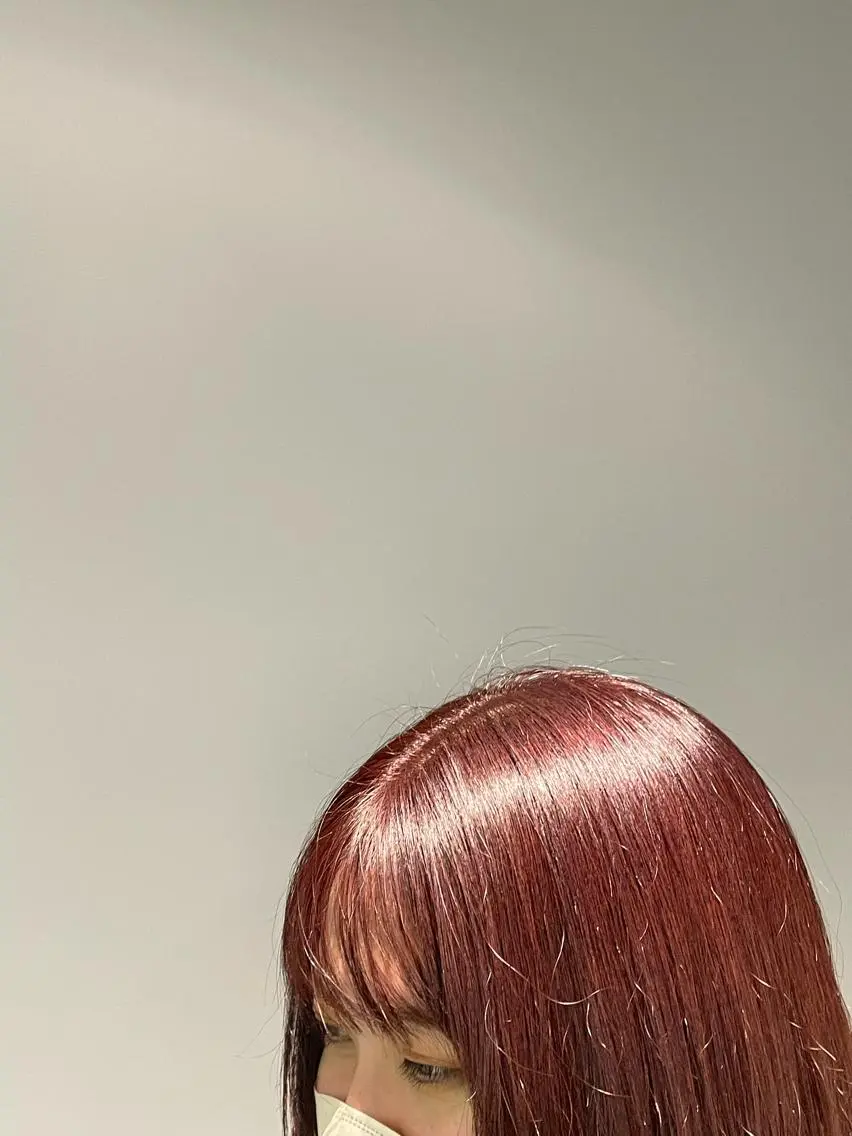 ミディアム カラー ブリーチ 透明感カラー イルミナカラー ブリーチなしカラー ルビー 海外レイヤー /NAGISAのヘアスタイル