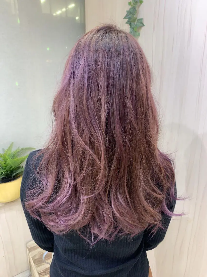 ロング パープルカラー 【全部無料🙇】 おがわようしんのヘアスタイル