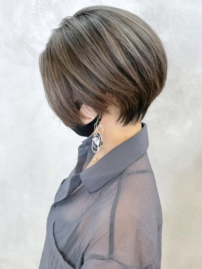 ショート カラー パーマ ヘアアレンジ ショートヘア ITbyALBUM 藤沢店のヘアスタイル