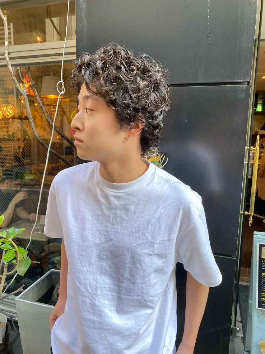 ショート パーマ メンズ カット パーマ 吉武 茂暉のヘアスタイル