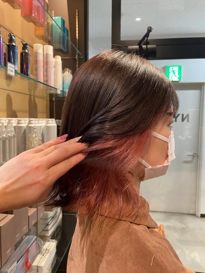ミディアム カラー ピンクカラー ヘアカラー 透明感カラー/ 韓国風🌿RIKOのヘアスタイル