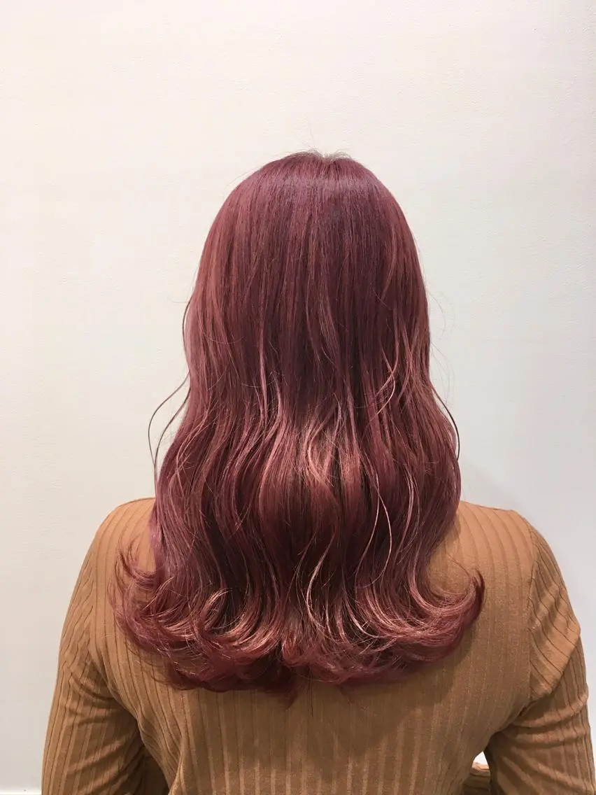 ロング カラー ピンクカラー バイオレットカラー ヘアカラー トリートメント ヘアセット yoshi ☆のヘアスタイル