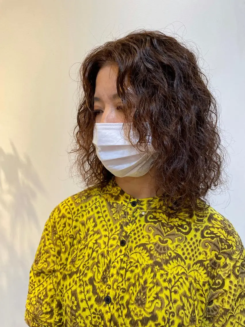 ミディアム パーマ カット パーマ トリートメント レイヤー/似合わせ TAKUYAのヘアスタイル