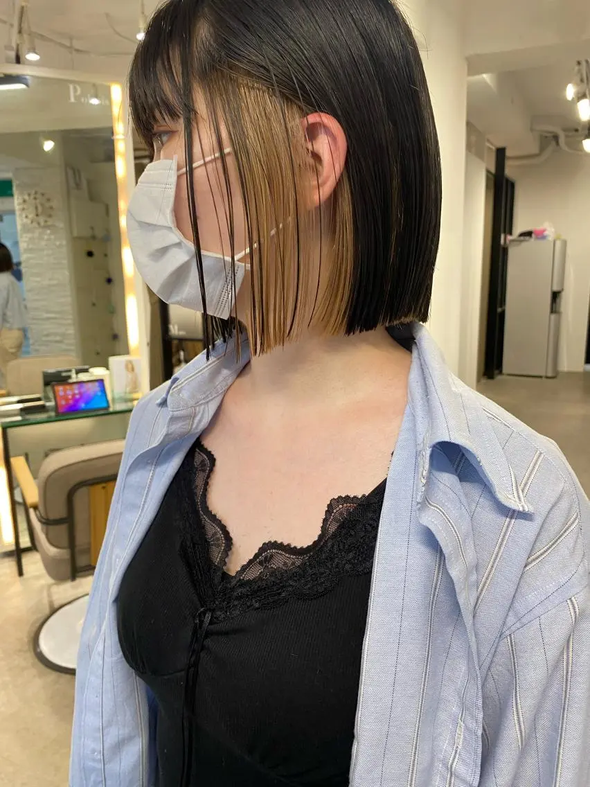 ショート カラー カット ヘアカラー トリートメント センターパート/ レイヤー/ayuのヘアスタイル