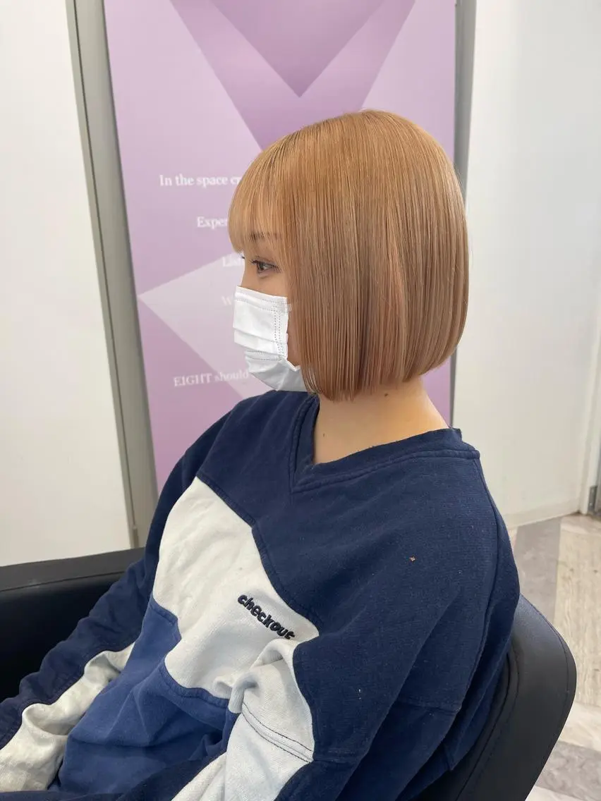ショート カット トリートメント 店長　MANAMI ／ブリーチ／骨格ボブのヘアスタイル
