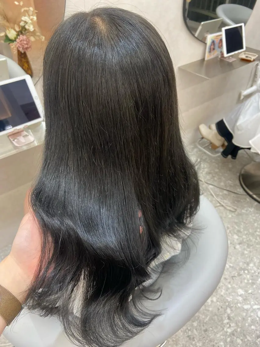 ロング カラー カット ヘアカラー トリートメント 新宿/韓国ヘア 中明度カラー/かやのヘアスタイル