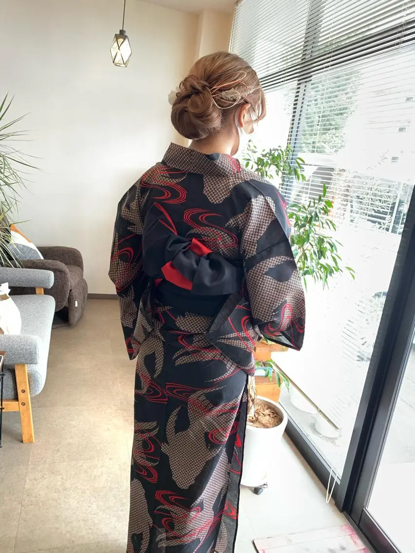 ロング ヘアアレンジ ロング 浴衣 新保 佳世のヘアスタイル
