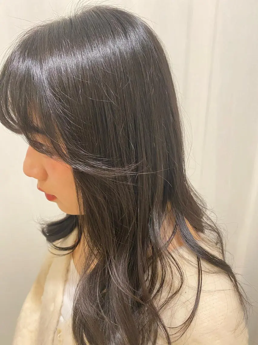 ロング パーマ くせ毛 韓国風ヘア カット 縮毛矯正 田中 アキオのヘアスタイル