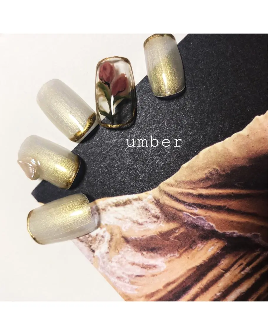 ネイル ハンドネイル umber 三茶1分のネイルデザイン