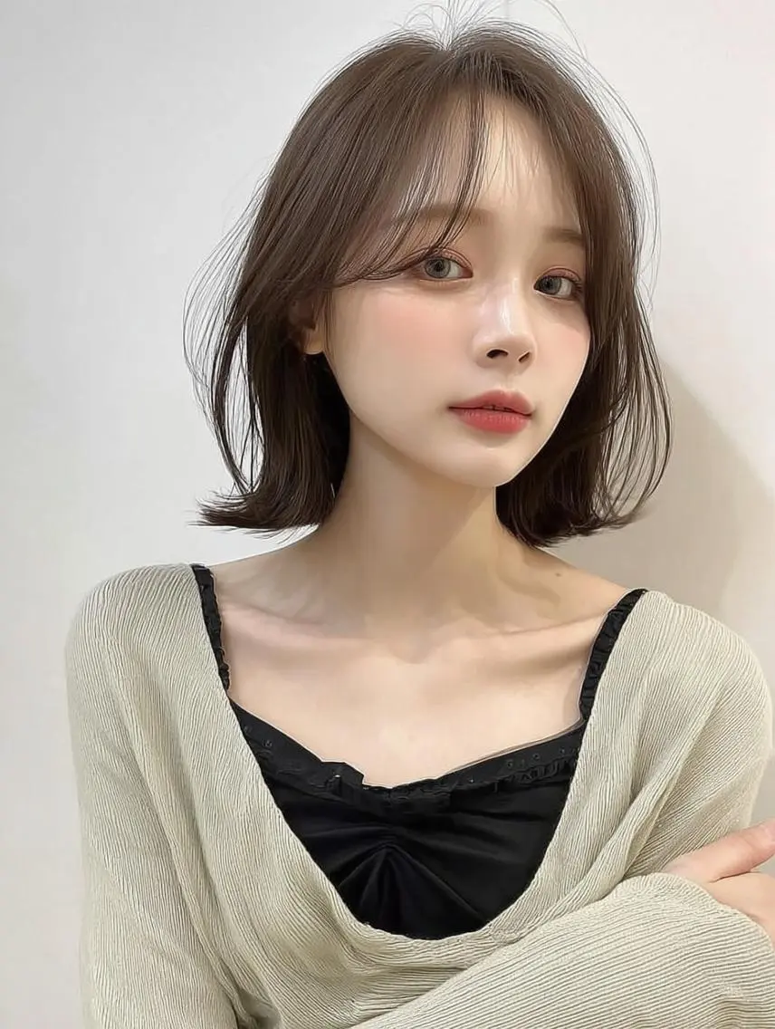 ミディアム カット ヘアカラー 青木 りおのヘアスタイル