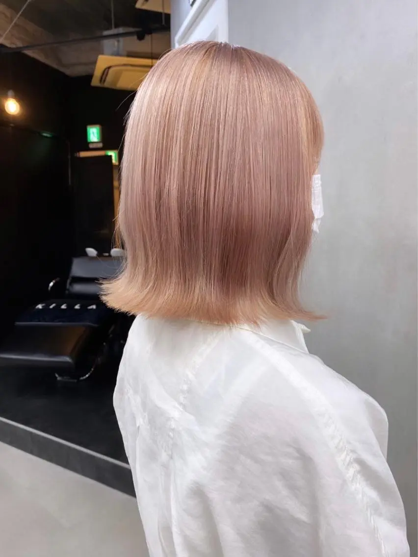 ミディアム カラー ボブ 🧸艶々韓国ヘア 🧁mizunaのヘアスタイル