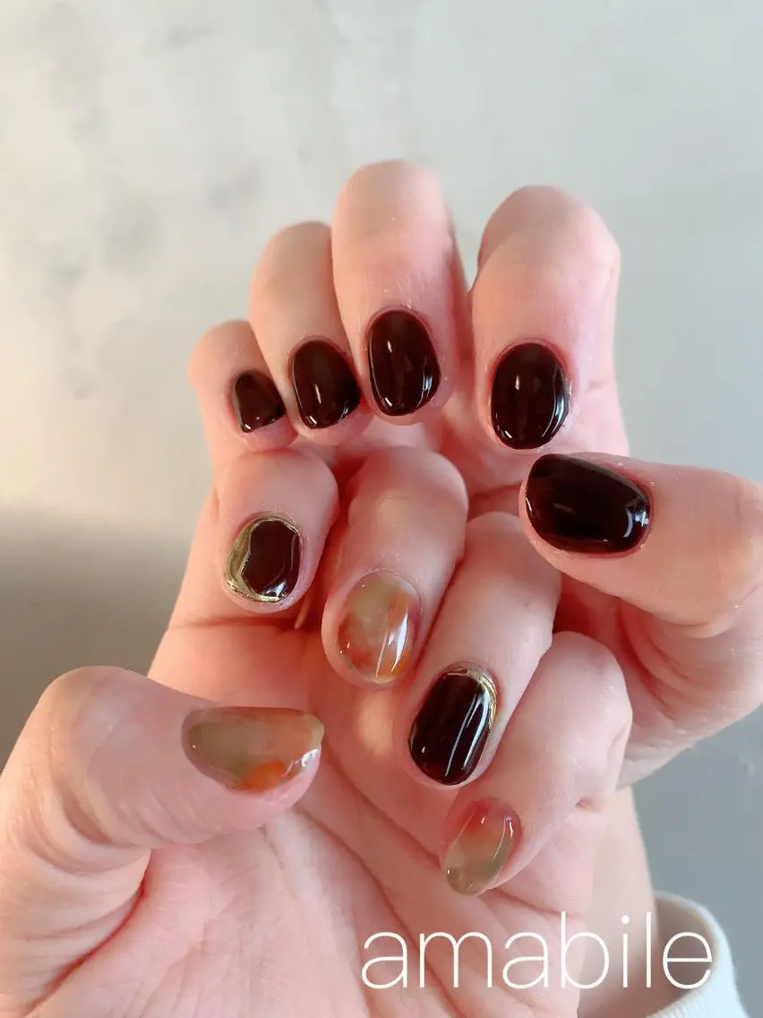 ネイル ボルドー amabile nailのネイルデザイン
