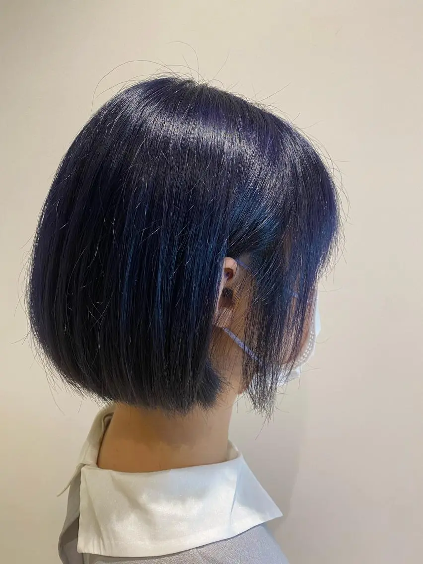 ショート カラー ブリーチ ブルーカラー ボブ カット ヘアカラー トリートメント 艶髪🌿美髪 大塚礼乃【西荻窪】のヘアスタイル