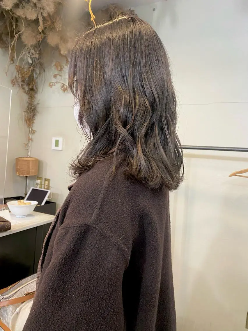 ミディアム カラー 透明感カラー グレージュ ヘアカラー なぎ🌿.∘[ボブ, ニュアンスカラー]のヘアスタイル