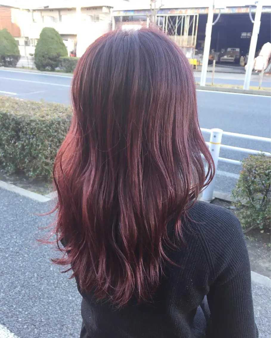 ロング カラー レッドカラー 髪質改善/白髪ぼかし KENTAのヘアスタイル
