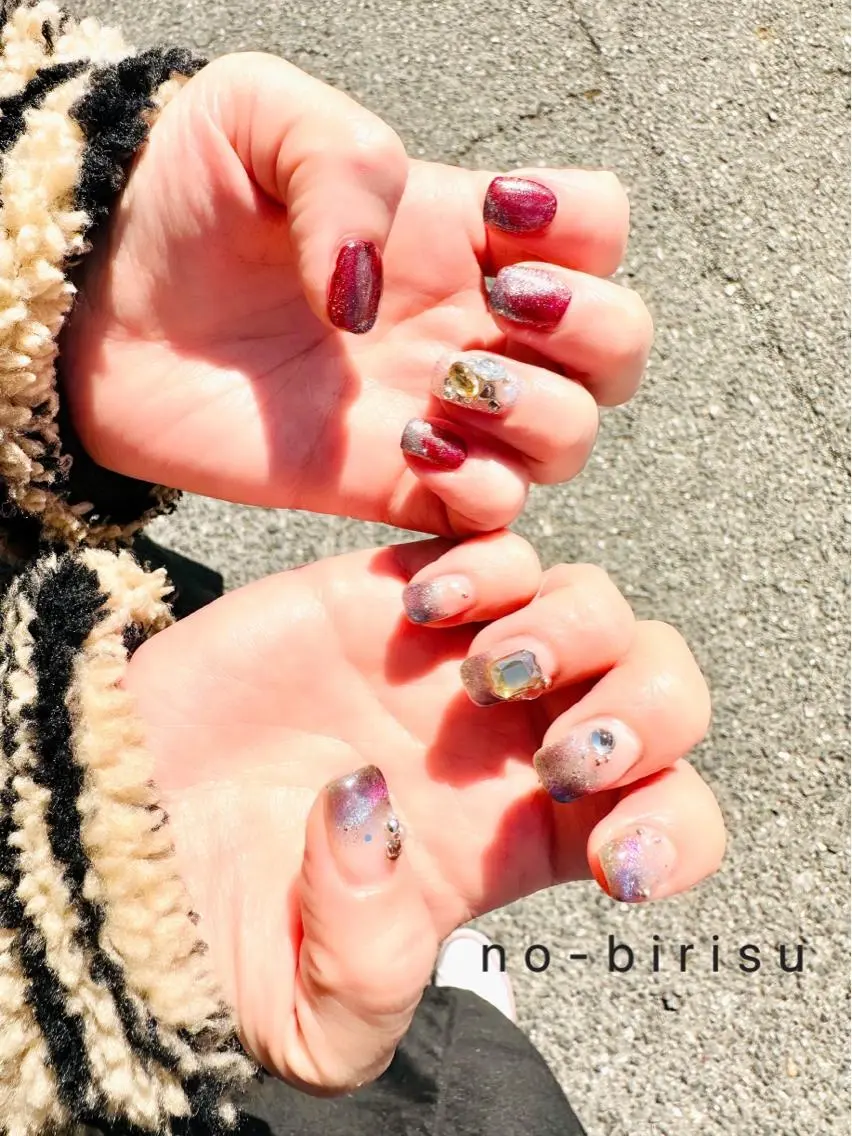 ネイル マグネットネイル ハンドネイル no-birisu nailのネイルデザイン