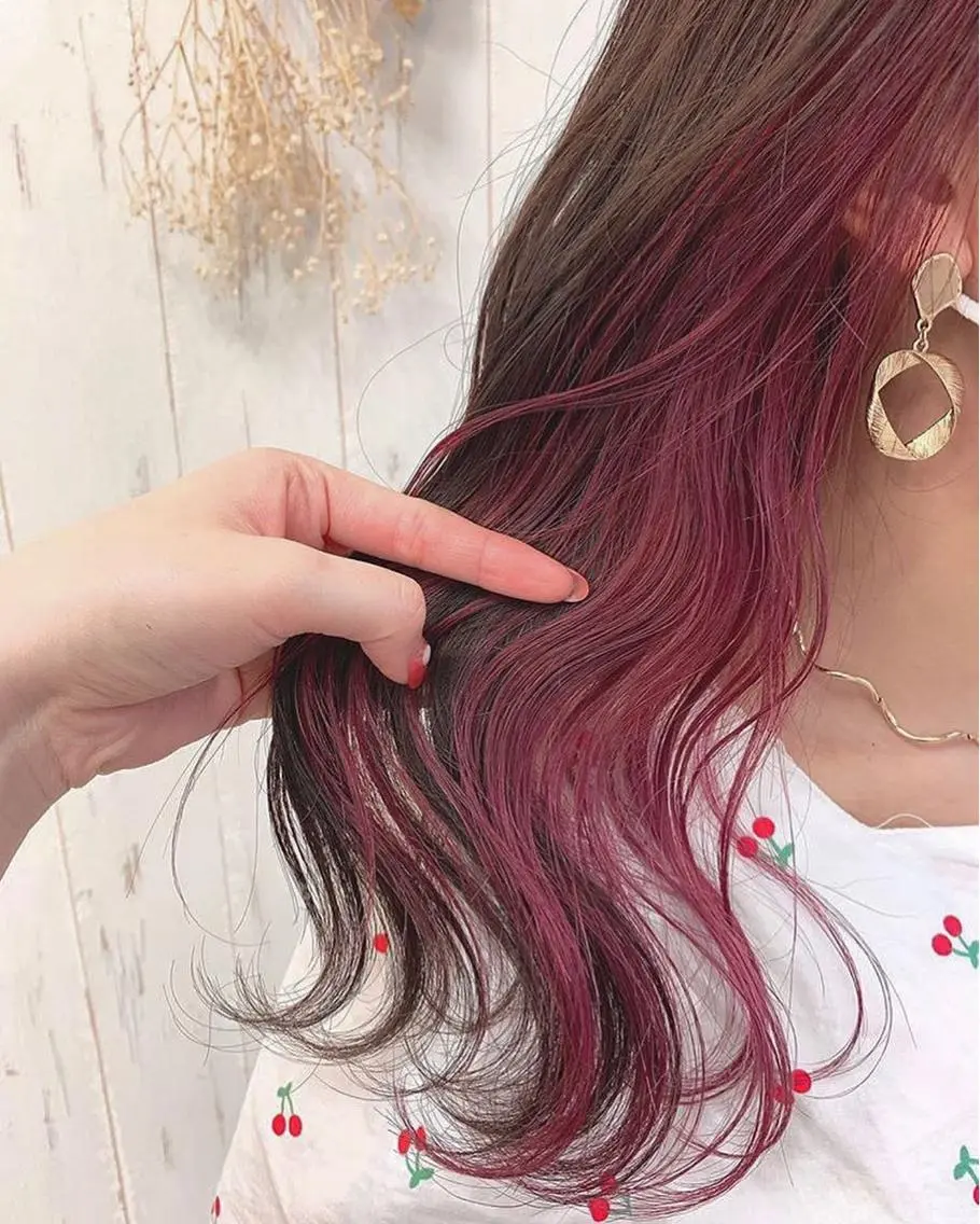 セミロング カラー ヘアアレンジ ブリーチ イヤリングカラー ハイトーンカラー インナーカラー ヘアカラー 💗無料カットモデル 募集中yu-ki💗のヘアスタイル