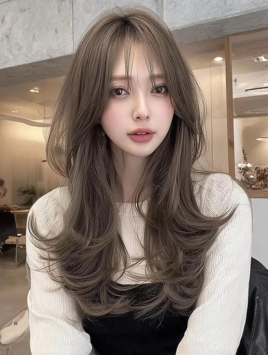 ロング カット ヘアカラー 髪質改善/レイヤー カット/イソヤトモのヘアスタイル