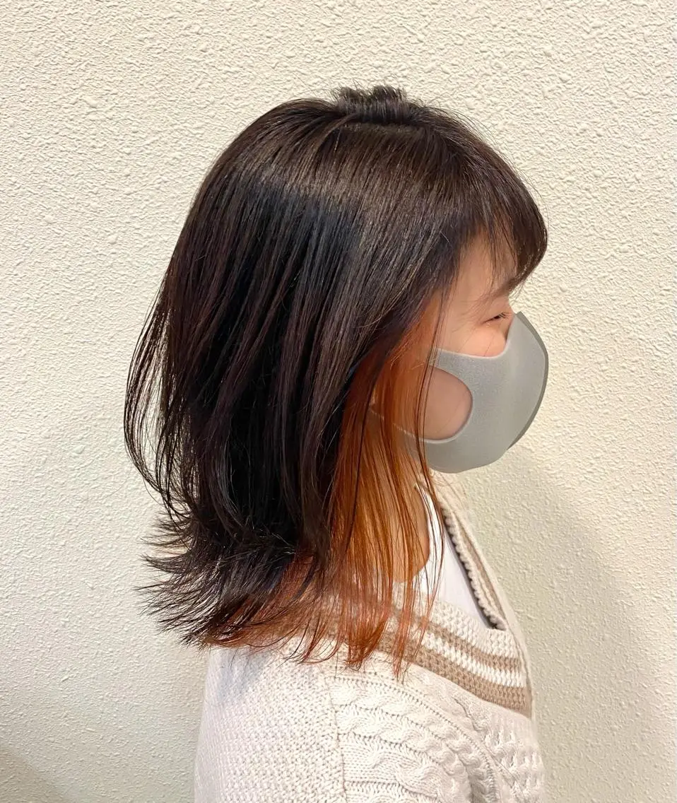 ミディアム カラー インナーカラー ヘアカラー トリートメント 中川 茜里のヘアスタイル