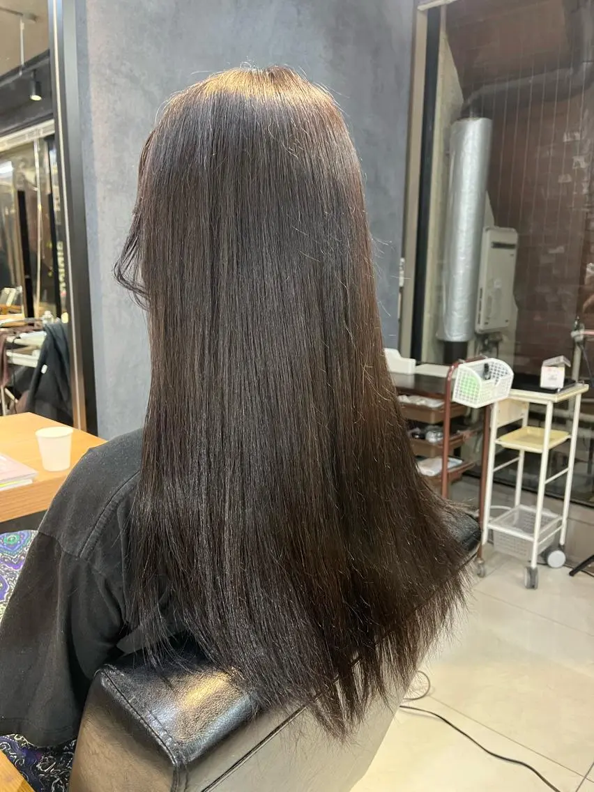 ロング カラー ヘアアレンジ メンズ キッズ ネイル マツエク・マツパ アイブロウ 透明感カラー🤎 ゆりのヘアスタイル