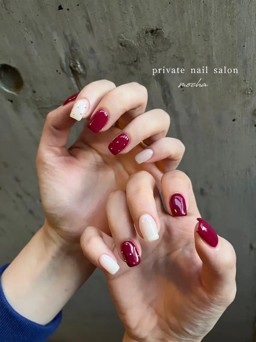 ネイル アートネイル カジュアル チークネイル フレンチネイル ジェルネイル ハンドネイル mocha nailのネイルデザイン