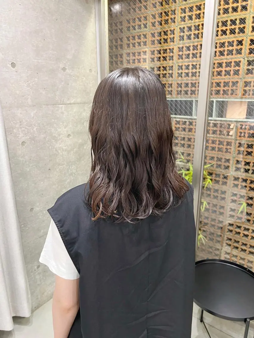 ミディアム パーマ カット パーマ トリートメント ボブパーマコテ巻き風 パーマNo1深江秀平のヘアスタイル