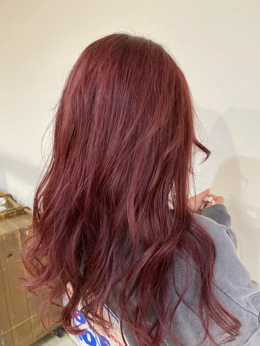 カラー ダブルカラー ピンクカラー レッドカラー メンズ特化 ナカネ カツヤのヘアスタイル