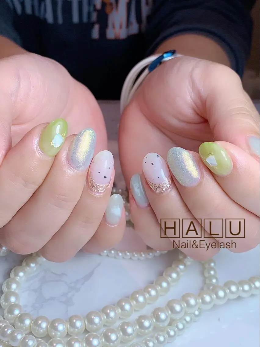 ネイル ピスタチオネイル HALU ハルのネイルデザイン