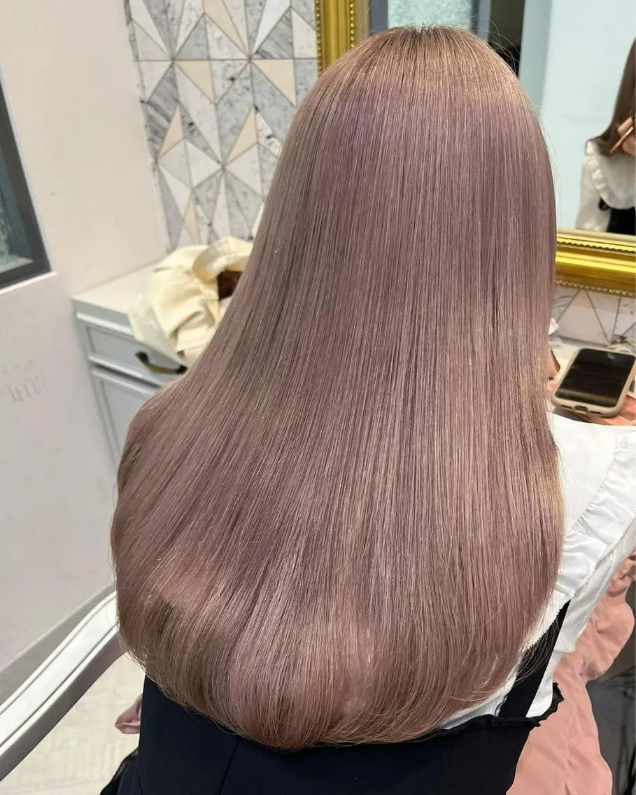 ロング クルミ🤍推し活 🎀ピンクカラーのヘアスタイル