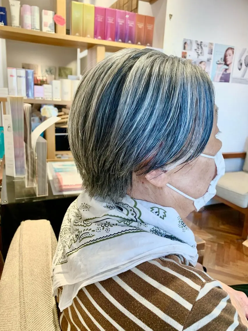 ショート ミセス ショートヘア 秋山知穂🧸縮毛矯正 ショート新越谷南越谷のヘアスタイル