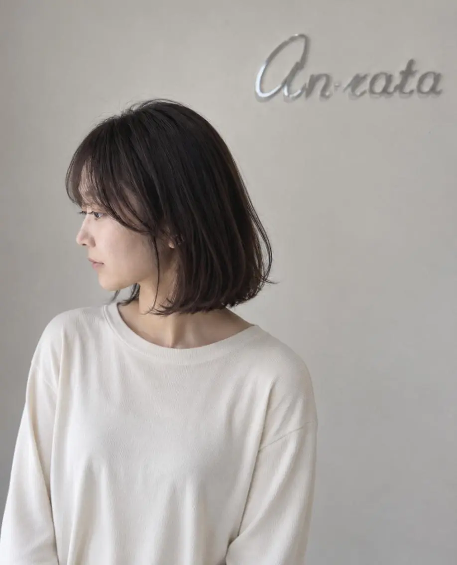 ミディアム カット ヘアカラー トリートメント an・rata/ プチプラ/和歌山市駅のヘアスタイル