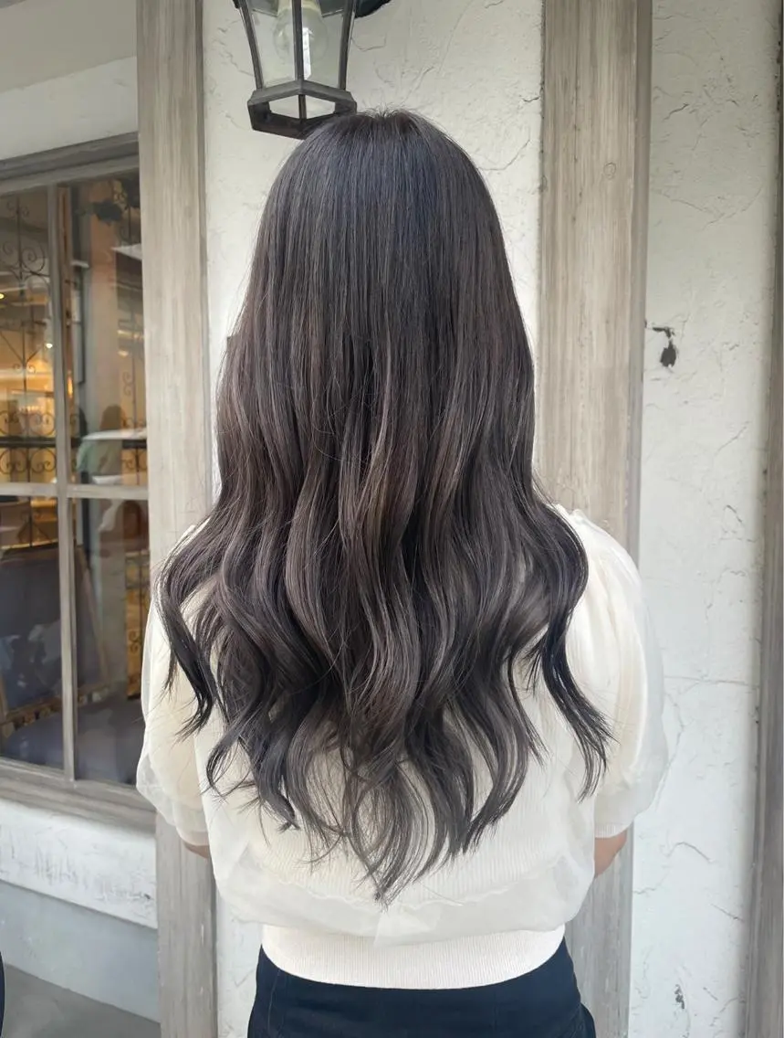 セミロング カラー パーマ ヘアアレンジ キッズ ハイライトカラー オレンジ ハイライト ヘアカラー トリートメント 韓国♡ハイライト ♡YURIのヘアスタイル